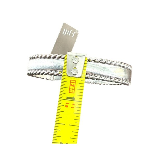 J. Jill Hinged Bracelet Bangle Silver Tone Braided Rope Magnetic Classic Polish - Picture 15 of 15